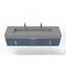 Castello Usa Nile 72" Wall Mounted  Blue Vanity With Gray Top And Brushed Nickel Handles CB-MC-72BLU-BN-2053-GR - alternate 7